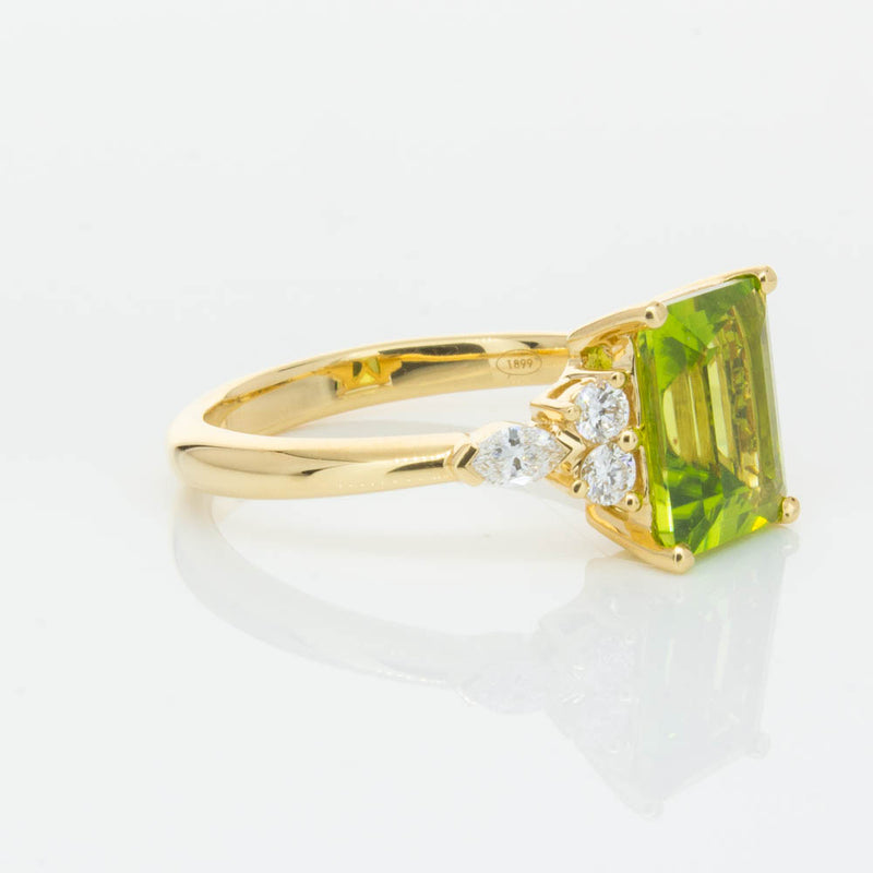 18ct Yellow Gold 2.42ct Peridot & Diamond Oriana Ring-Ring-Walker & Hall