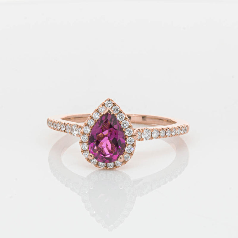 18ct Rose Gold Pink Tourmaline & Diamond Mini Sierra Ring-Ring-Walker & Hall