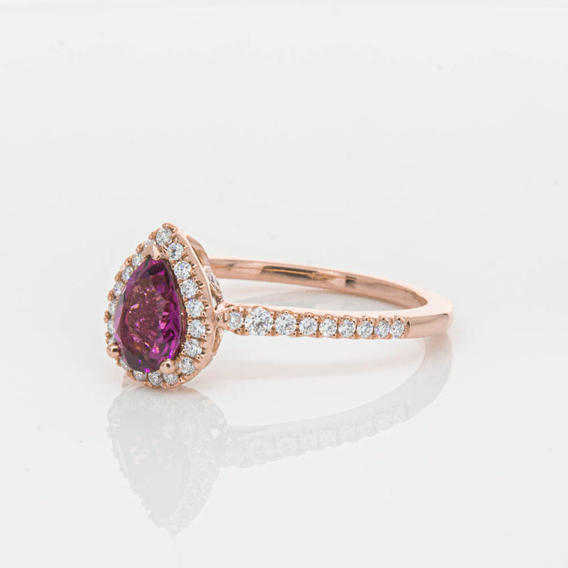 18ct Rose Gold Pink Tourmaline & Diamond Mini Sierra Ring-Ring-Walker & Hall