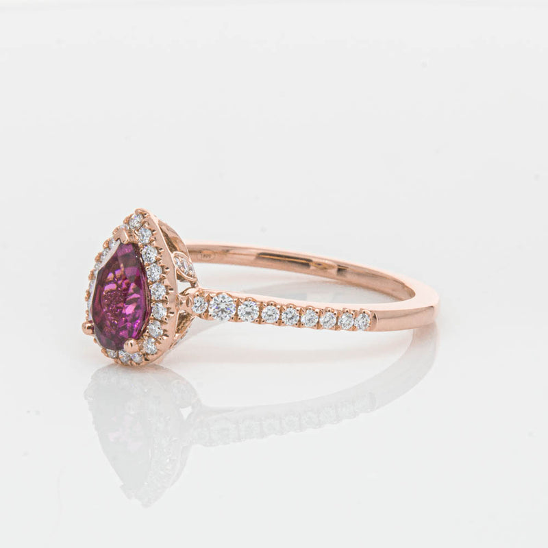 18ct Rose Gold Pink Tourmaline & Diamond Mini Sierra Ring-Ring-Walker & Hall