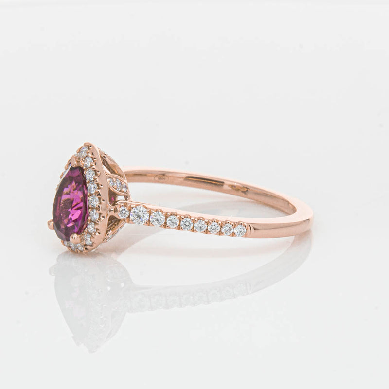 18ct Rose Gold Pink Tourmaline & Diamond Mini Sierra Ring-Ring-Walker & Hall