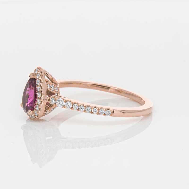18ct Rose Gold Pink Tourmaline & Diamond Mini Sierra Ring-Ring-Walker & Hall