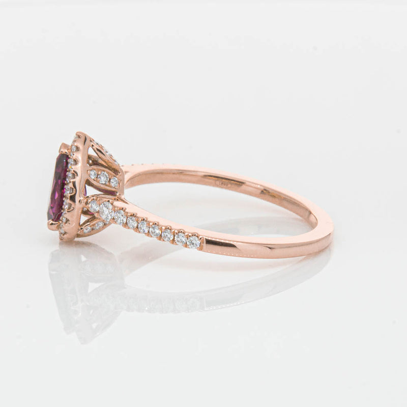 18ct Rose Gold Pink Tourmaline & Diamond Mini Sierra Ring-Ring-Walker & Hall