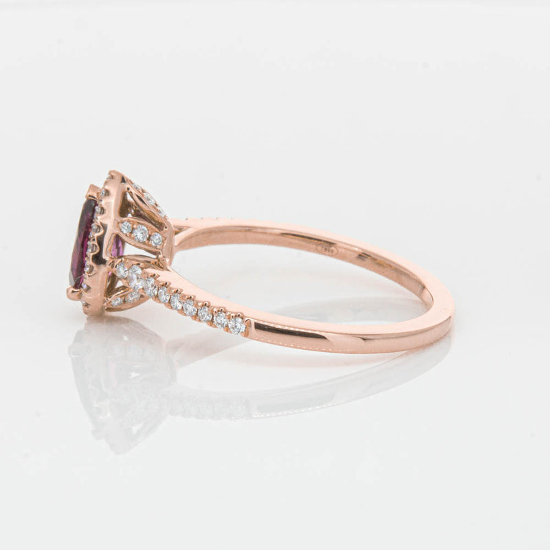 18ct Rose Gold Pink Tourmaline & Diamond Mini Sierra Ring-Ring-Walker & Hall