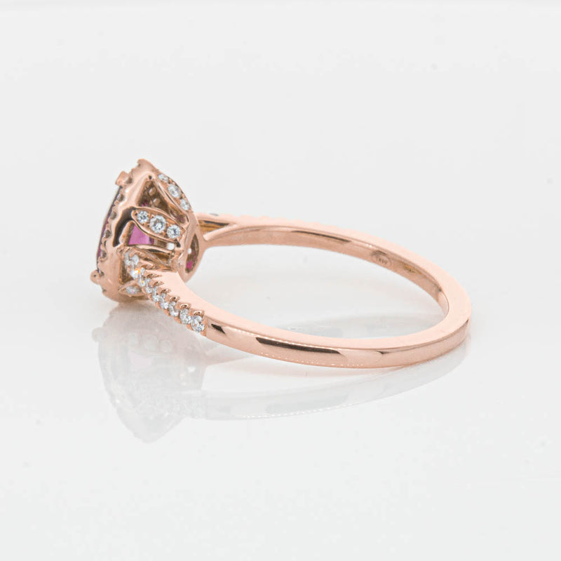 18ct Rose Gold Pink Tourmaline & Diamond Mini Sierra Ring-Ring-Walker & Hall