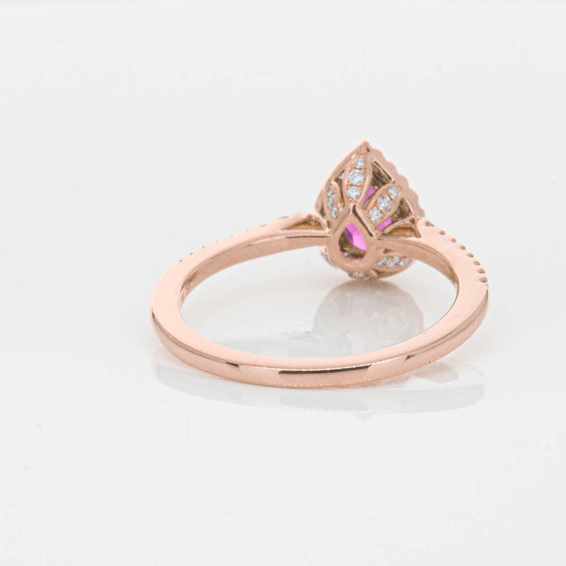 18ct Rose Gold Pink Tourmaline & Diamond Mini Sierra Ring-Ring-Walker & Hall