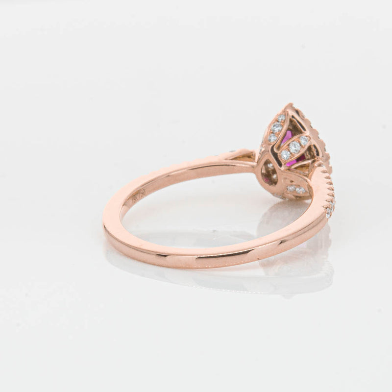 18ct Rose Gold Pink Tourmaline & Diamond Mini Sierra Ring-Ring-Walker & Hall