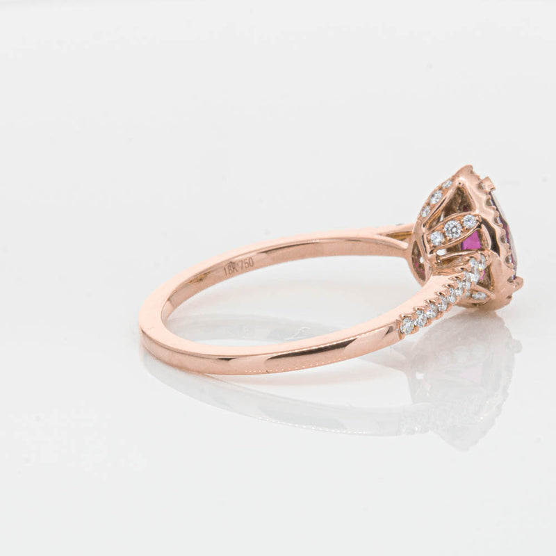 18ct Rose Gold Pink Tourmaline & Diamond Mini Sierra Ring-Ring-Walker & Hall