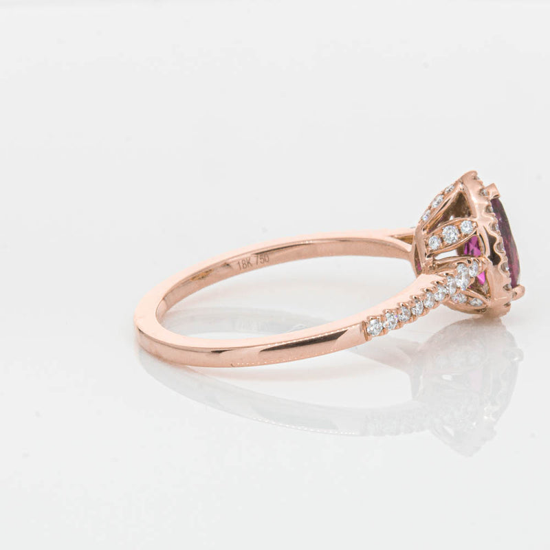 18ct Rose Gold Pink Tourmaline & Diamond Mini Sierra Ring-Ring-Walker & Hall