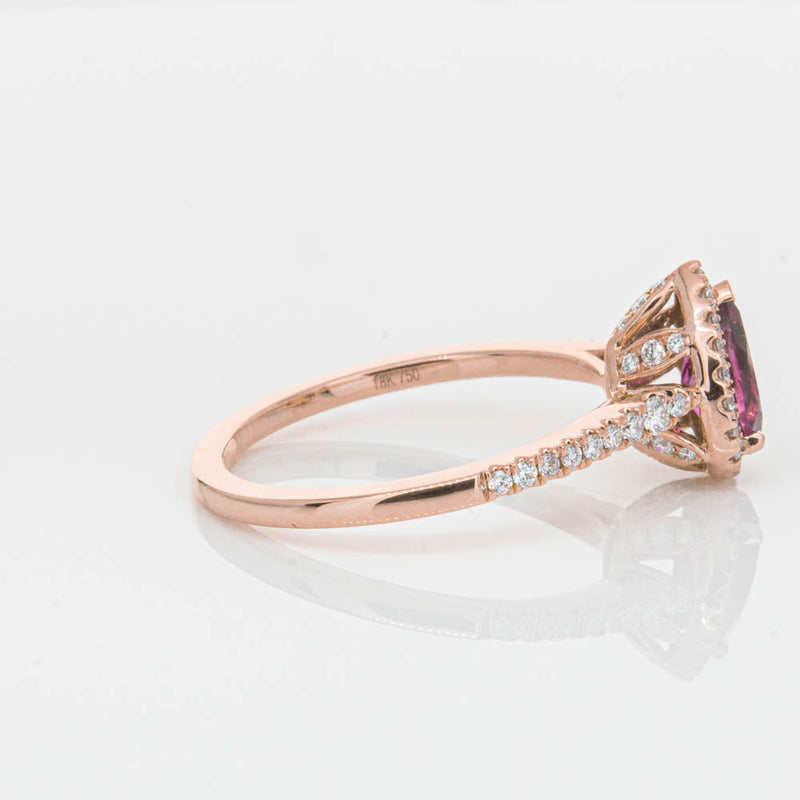 18ct Rose Gold Pink Tourmaline & Diamond Mini Sierra Ring-Ring-Walker & Hall