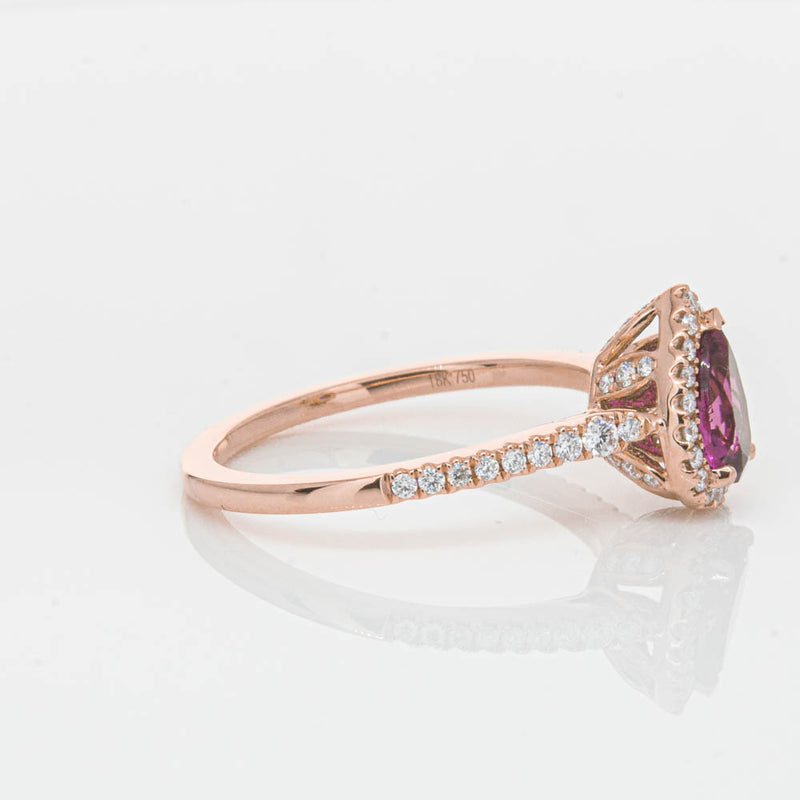 18ct Rose Gold Pink Tourmaline & Diamond Mini Sierra Ring-Ring-Walker & Hall
