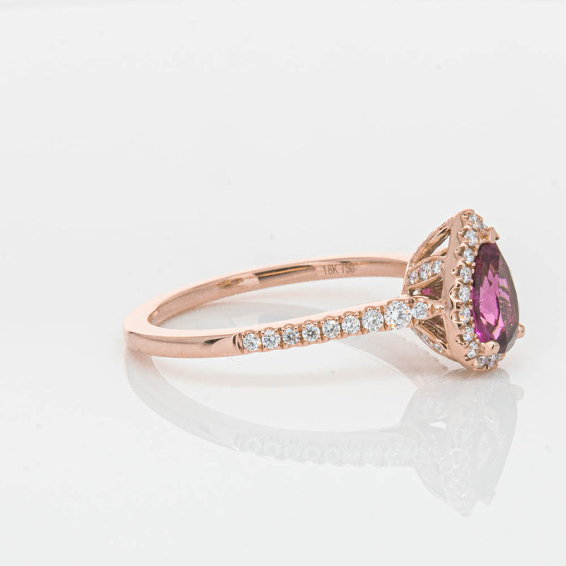 18ct Rose Gold Pink Tourmaline & Diamond Mini Sierra Ring-Ring-Walker & Hall
