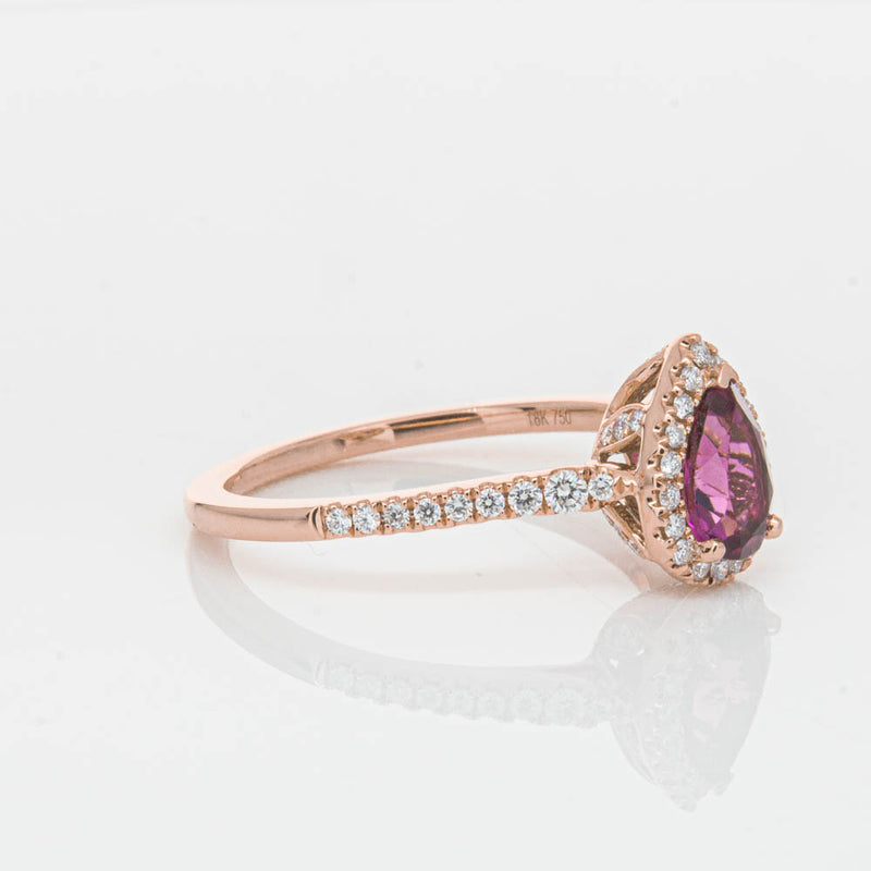 18ct Rose Gold Pink Tourmaline & Diamond Mini Sierra Ring-Ring-Walker & Hall