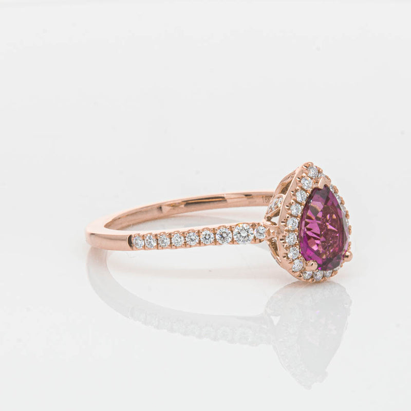 18ct Rose Gold Pink Tourmaline & Diamond Mini Sierra Ring-Ring-Walker & Hall