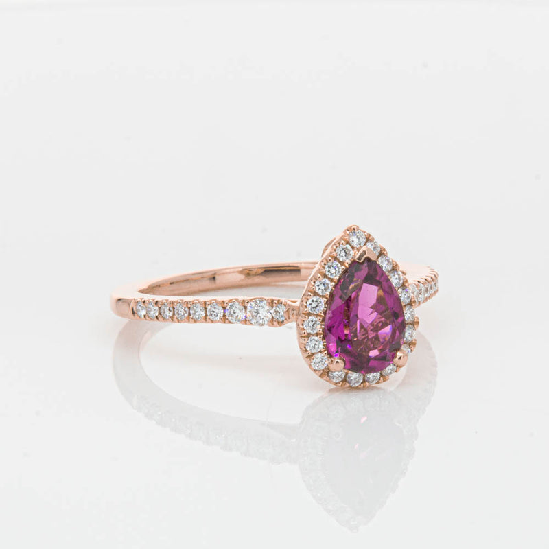 18ct Rose Gold Pink Tourmaline & Diamond Mini Sierra Ring-Ring-Walker & Hall