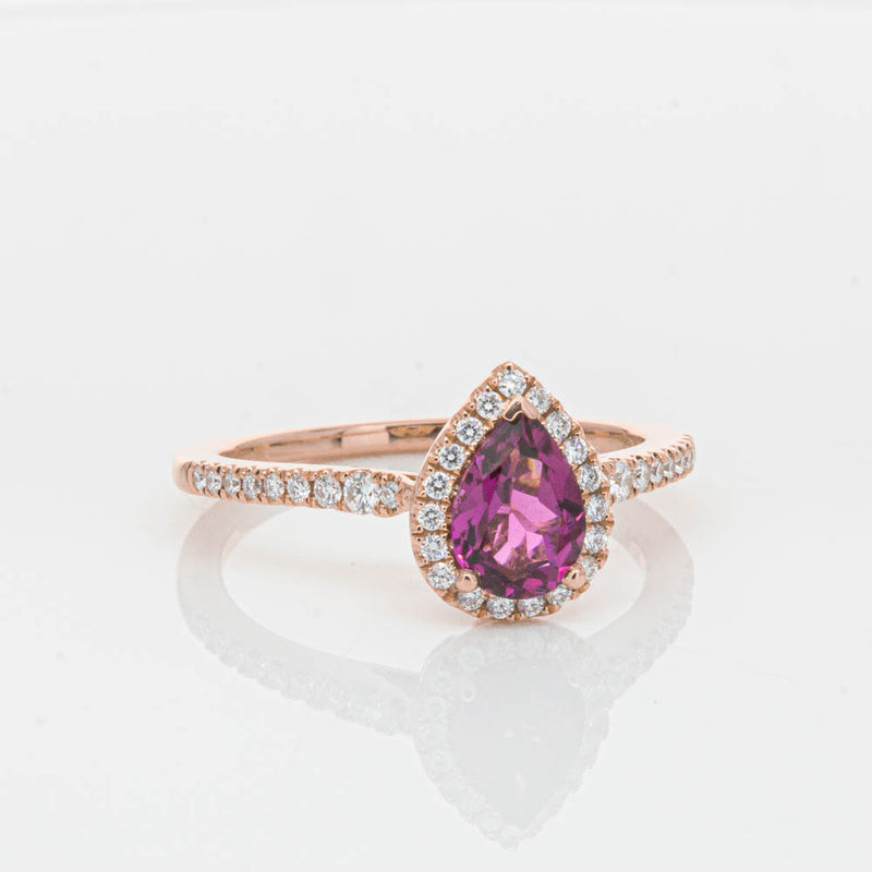 18ct Rose Gold Pink Tourmaline & Diamond Mini Sierra Ring-Ring-Walker & Hall