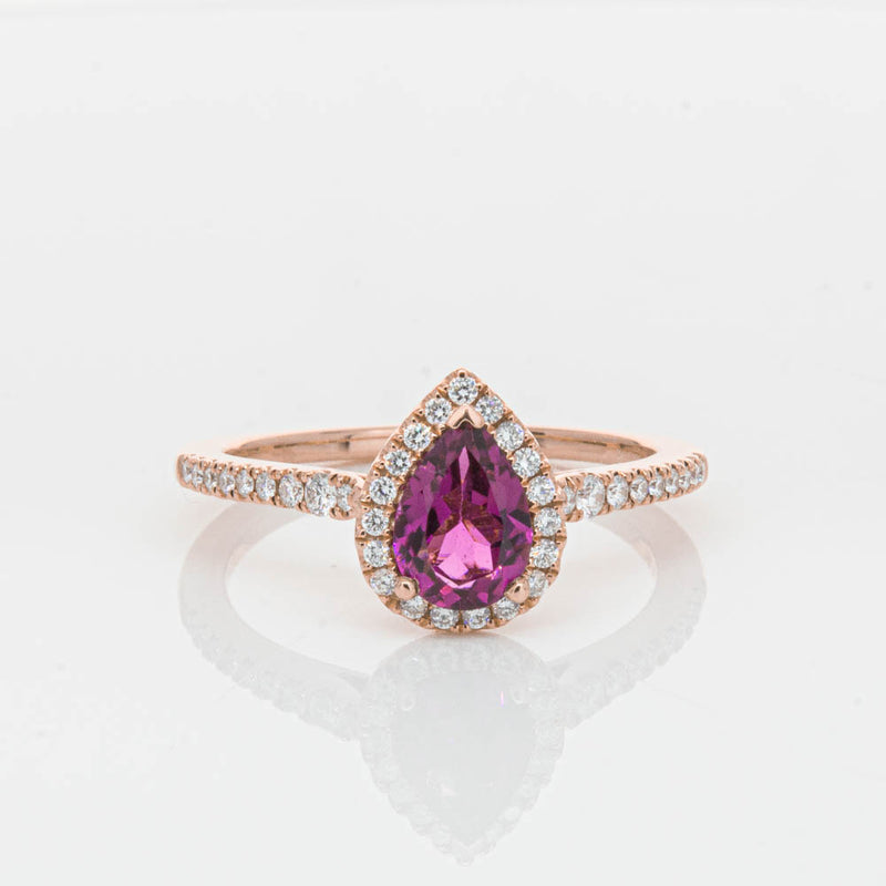 18ct Rose Gold Pink Tourmaline & Diamond Mini Sierra Ring-Ring-Walker & Hall