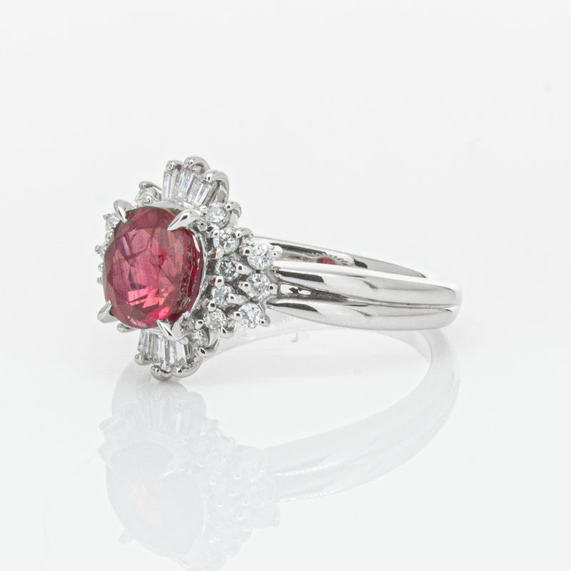 Deja Vu Platinum 1.56ct Ruby & Diamond Ring-Ring-Walker & Hall