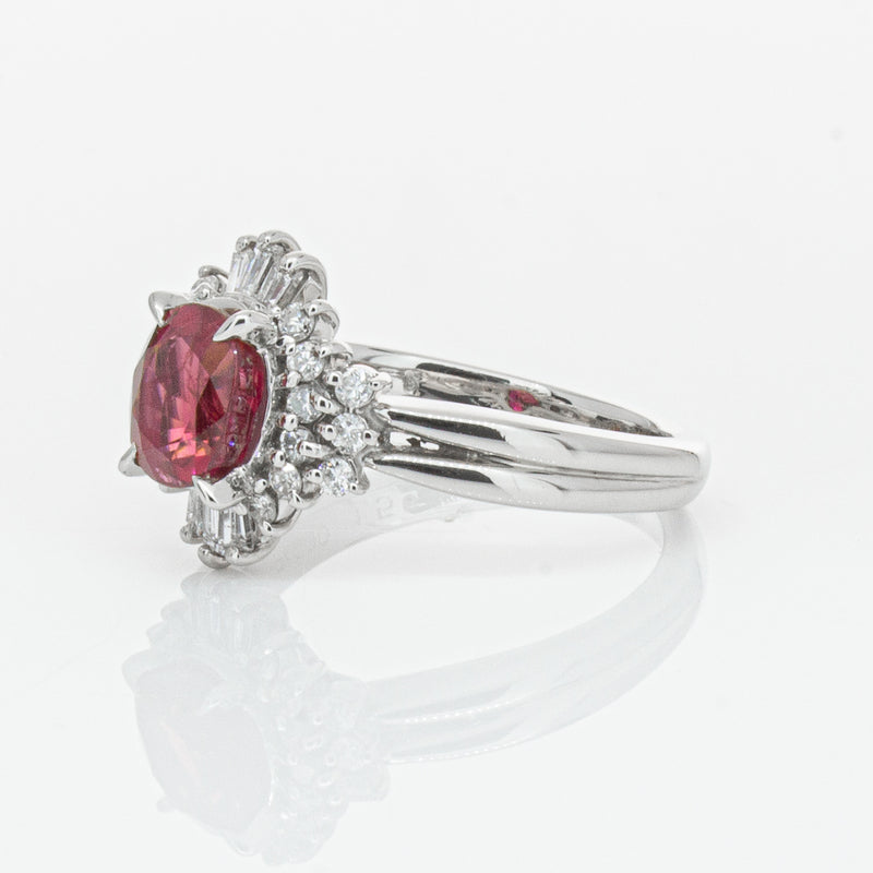 Deja Vu Platinum 1.56ct Ruby & Diamond Ring-Ring-Walker & Hall