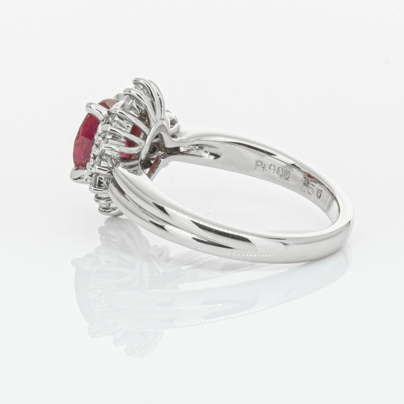 Deja Vu Platinum 1.56ct Ruby & Diamond Ring-Ring-Walker & Hall