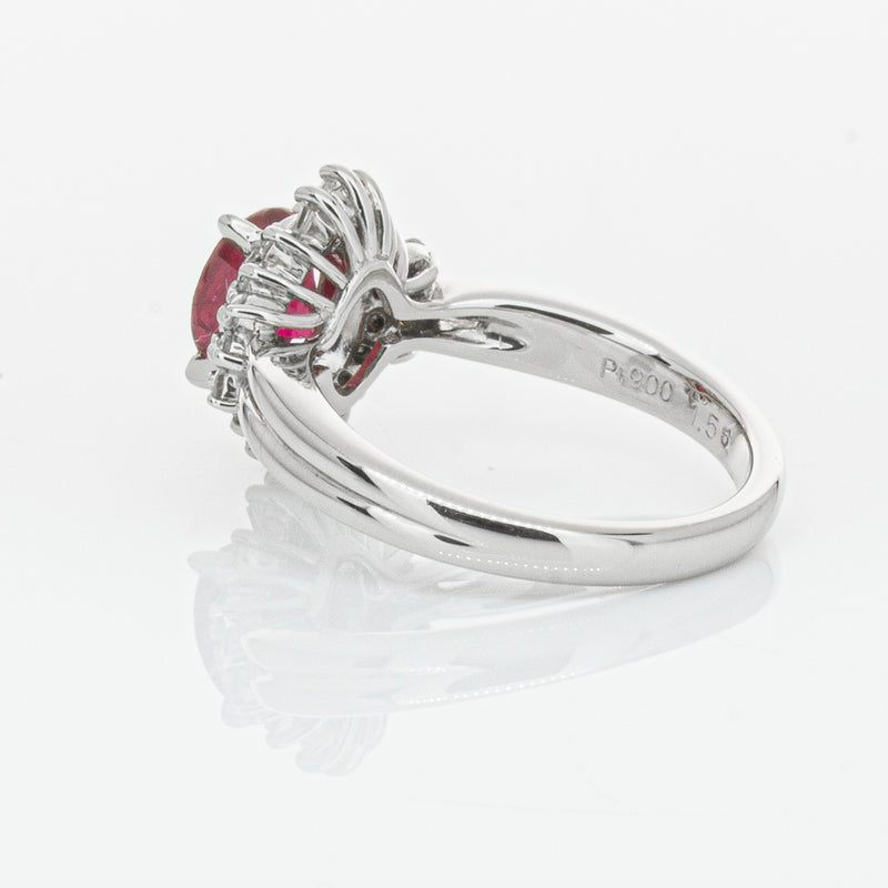 Deja Vu Platinum 1.56ct Ruby & Diamond Ring-Ring-Walker & Hall