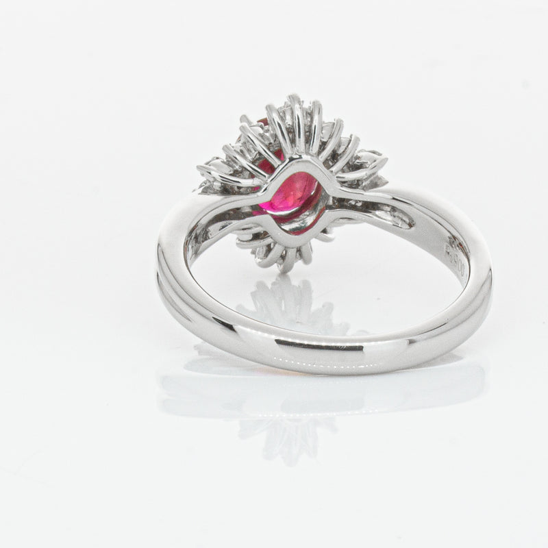 Deja Vu Platinum 1.56ct Ruby & Diamond Ring-Ring-Walker & Hall