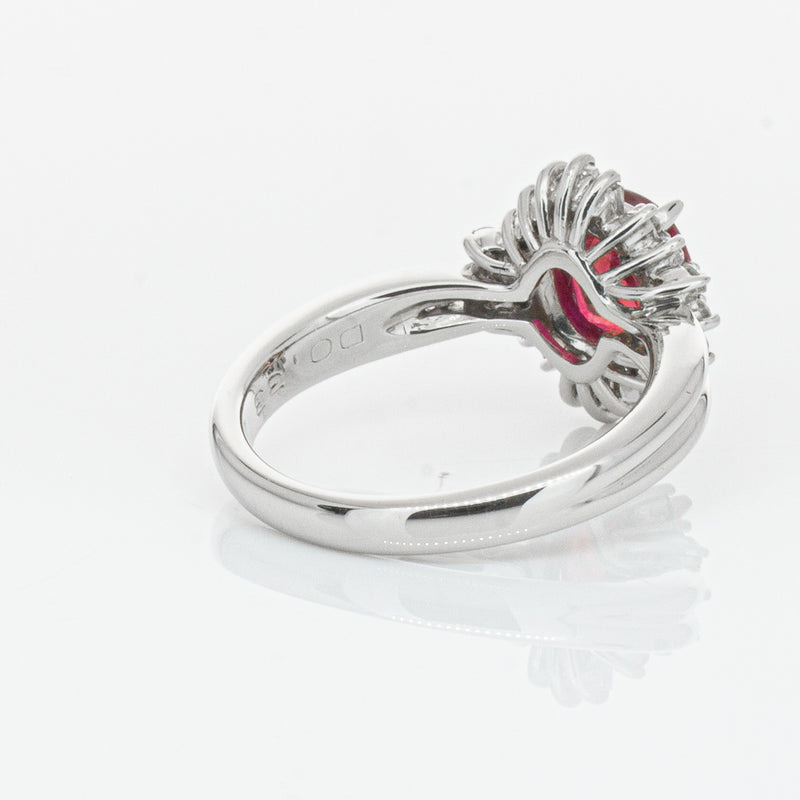 Deja Vu Platinum 1.56ct Ruby & Diamond Ring-Ring-Walker & Hall