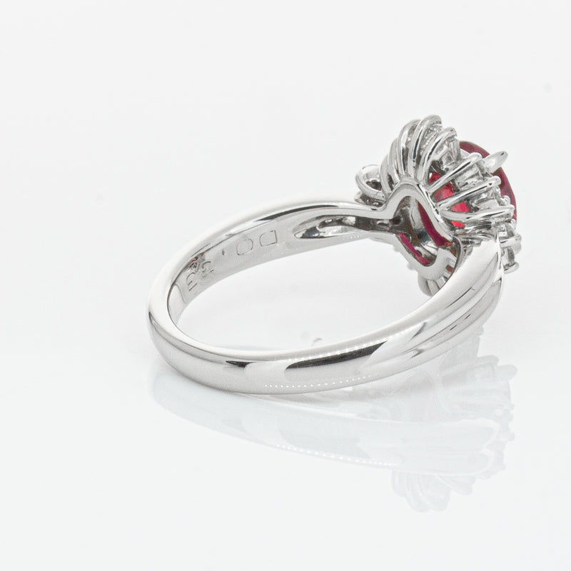 Deja Vu Platinum 1.56ct Ruby & Diamond Ring-Ring-Walker & Hall