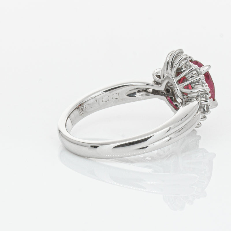 Deja Vu Platinum 1.56ct Ruby & Diamond Ring-Ring-Walker & Hall