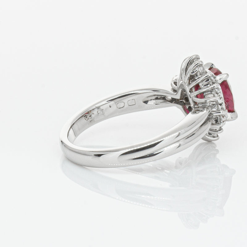 Deja Vu Platinum 1.56ct Ruby & Diamond Ring-Ring-Walker & Hall