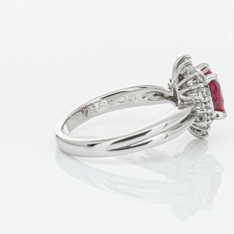Deja Vu Platinum 1.56ct Ruby & Diamond Ring-Ring-Walker & Hall