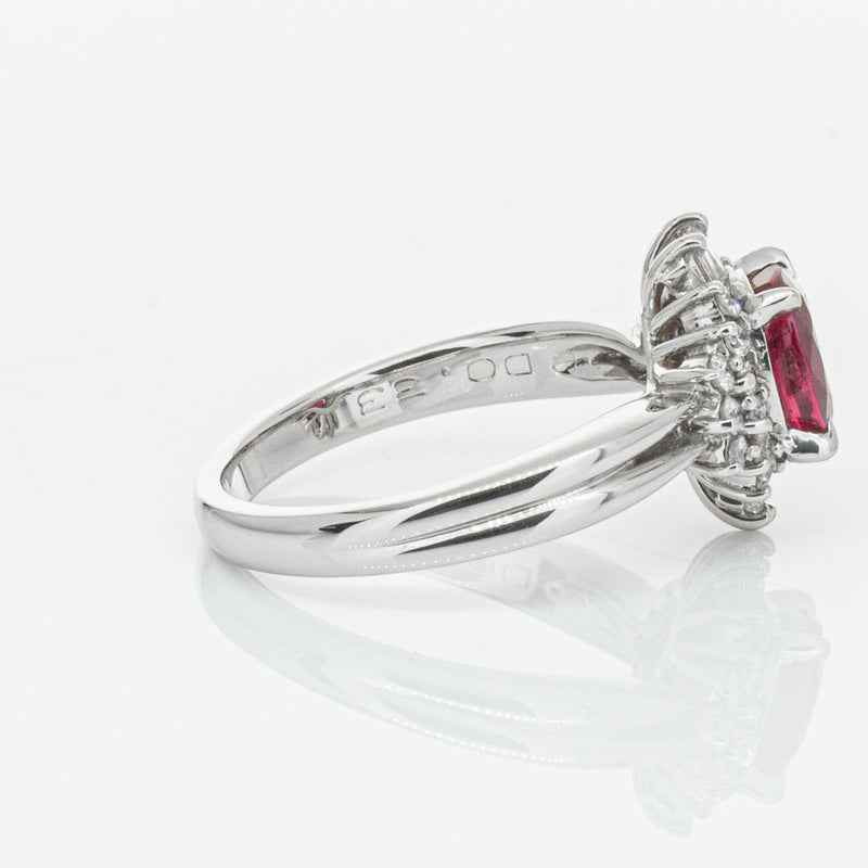 Deja Vu Platinum 1.56ct Ruby & Diamond Ring-Ring-Walker & Hall