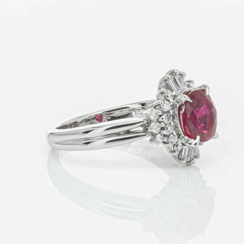 Deja Vu Platinum 1.56ct Ruby & Diamond Ring-Ring-Walker & Hall