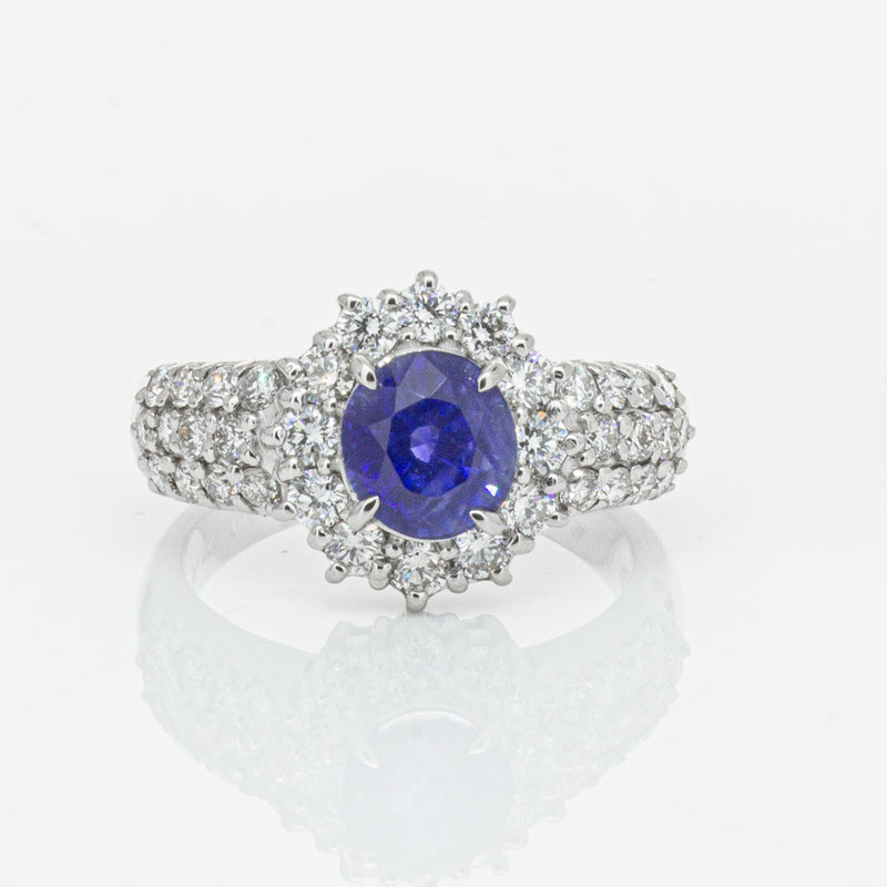Deja Vu Platinum 1.64ct Sapphire & Diamond Ring-Ring-Walker & Hall