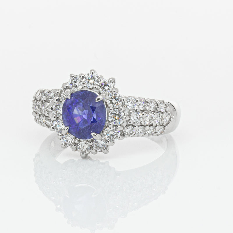 Deja Vu Platinum 1.64ct Sapphire & Diamond Ring-Ring-Walker & Hall