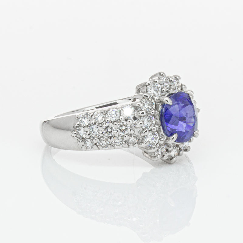 Deja Vu Platinum 1.64ct Sapphire & Diamond Ring-Ring-Walker & Hall