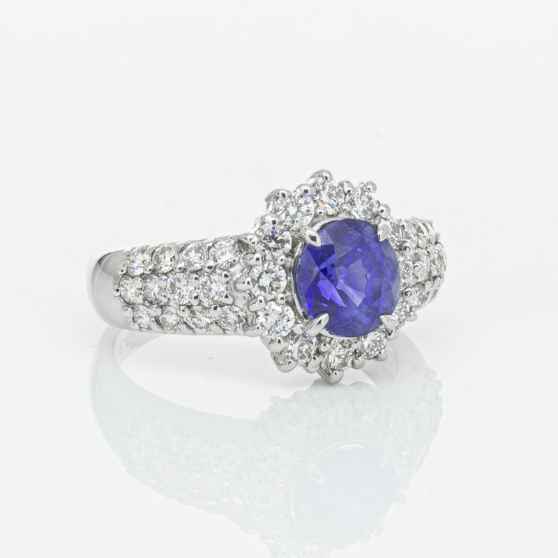 Deja Vu Platinum 1.64ct Sapphire & Diamond Ring-Ring-Walker & Hall
