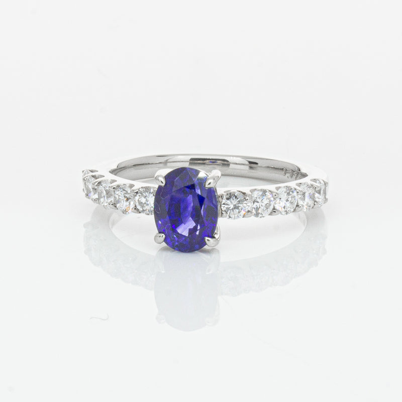 Deja Vu Platinum 1.37ct Sapphire & Diamond Ring-Ring-Walker & Hall