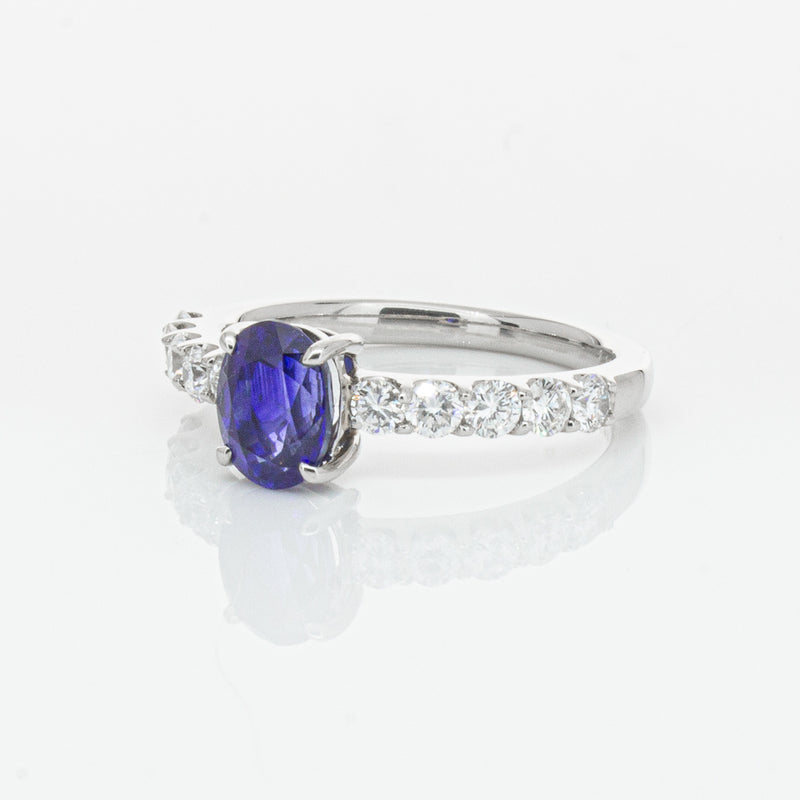 Deja Vu Platinum 1.37ct Sapphire & Diamond Ring-Ring-Walker & Hall