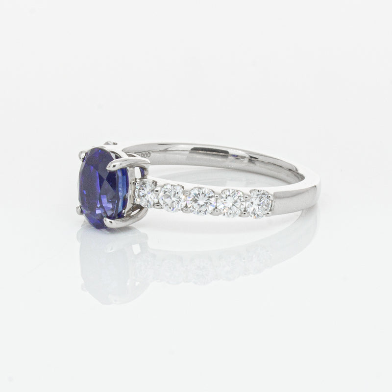 Deja Vu Platinum 1.37ct Sapphire & Diamond Ring-Ring-Walker & Hall