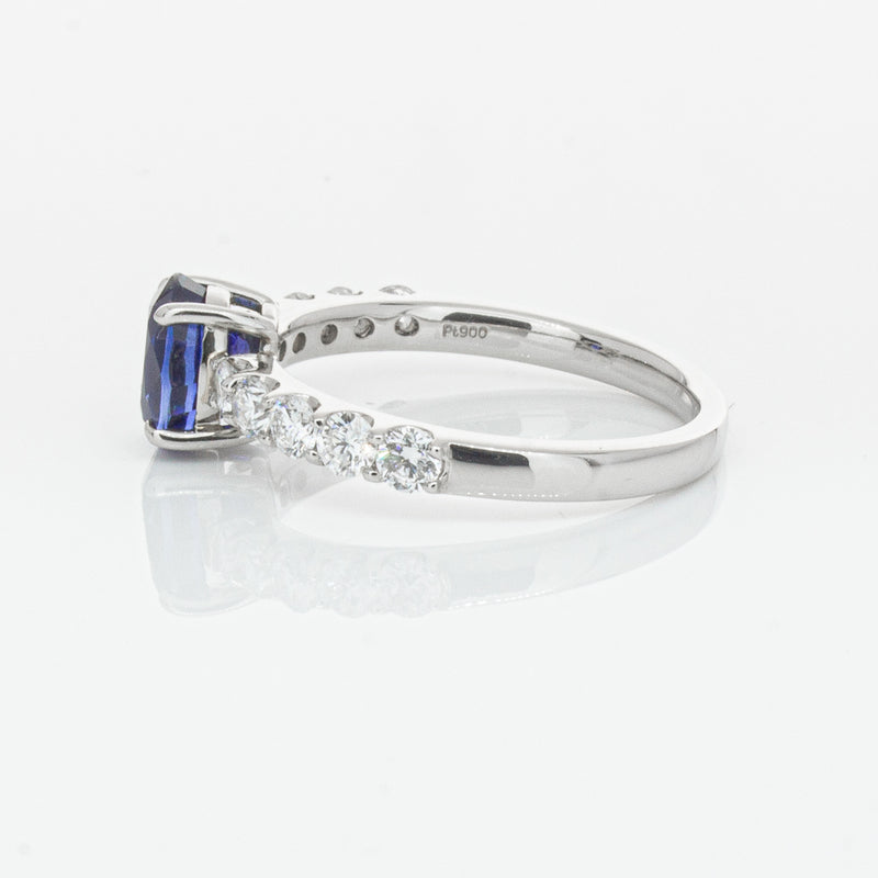 Deja Vu Platinum 1.37ct Sapphire & Diamond Ring-Ring-Walker & Hall