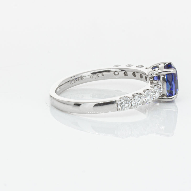 Deja Vu Platinum 1.37ct Sapphire & Diamond Ring-Ring-Walker & Hall