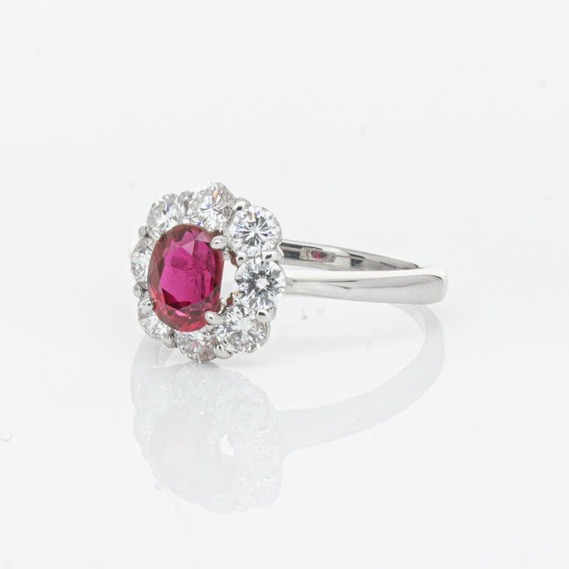 Deja Vu Platinum 1.10ct Ruby & Diamond Ring-Ring-Walker & Hall