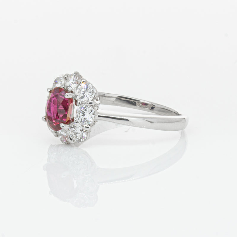 Deja Vu Platinum 1.10ct Ruby & Diamond Ring-Ring-Walker & Hall
