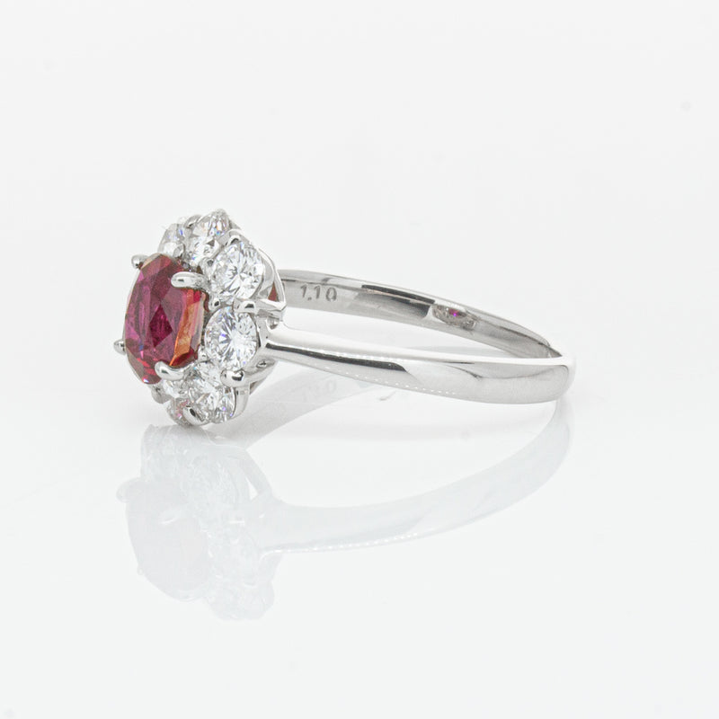 Deja Vu Platinum 1.10ct Ruby & Diamond Ring-Ring-Walker & Hall