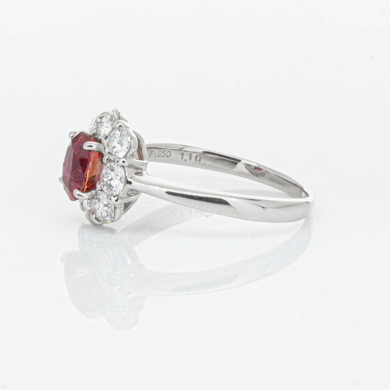 Deja Vu Platinum 1.10ct Ruby & Diamond Ring-Ring-Walker & Hall