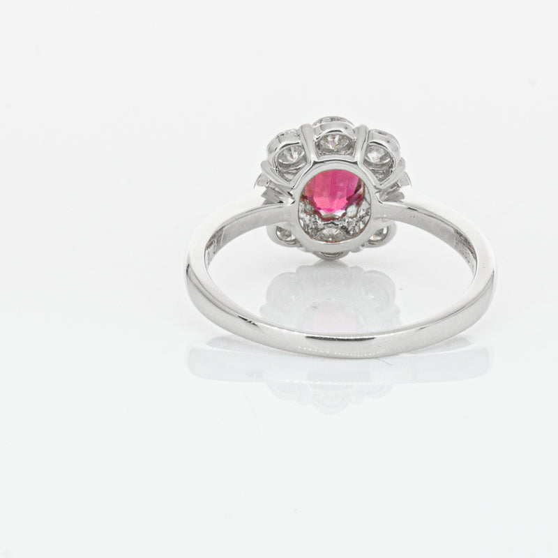 Deja Vu Platinum 1.10ct Ruby & Diamond Ring-Ring-Walker & Hall