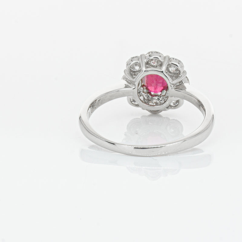 Deja Vu Platinum 1.10ct Ruby & Diamond Ring-Ring-Walker & Hall