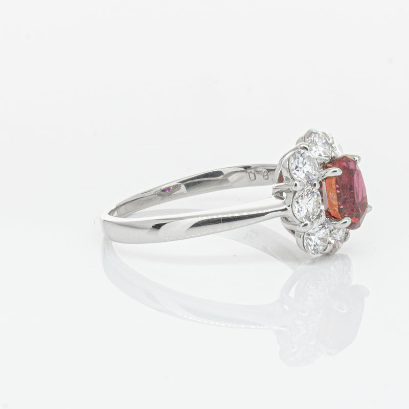 Deja Vu Platinum 1.10ct Ruby & Diamond Ring-Ring-Walker & Hall