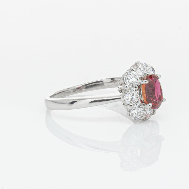 Deja Vu Platinum 1.10ct Ruby & Diamond Ring-Ring-Walker & Hall